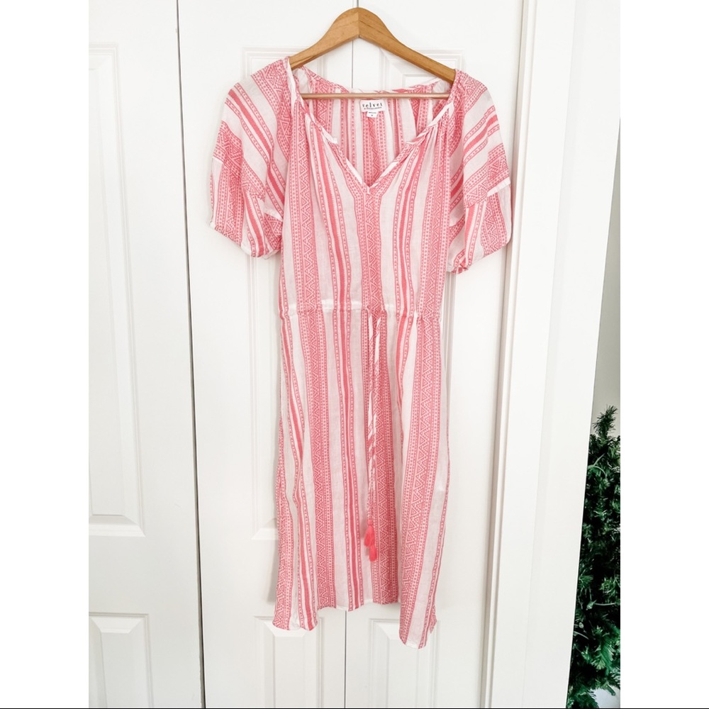 Velvet by Graham and Spencer Dress - pink and white print